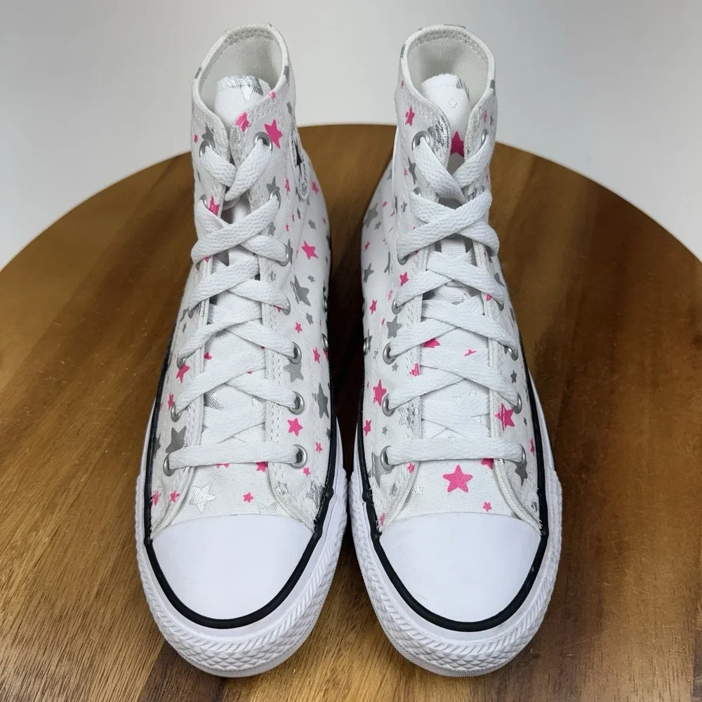 New Big Kids Converse Chuck Taylor All Star Mid White Sneakers Size 5 Y